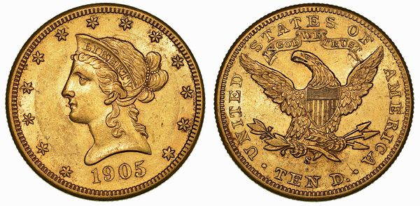 USA. REPUBLIC. 10 Dollars 1905. San. Francisco.  - Asta Numismatica - Associazione Nazionale - Case d'Asta italiane
