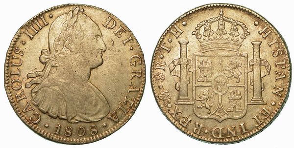 MESSICO. CARLOS IV, 1788-1808. 8 Reales 1808. Citt del Messico.  - Asta Numismatica - Associazione Nazionale - Case d'Asta italiane