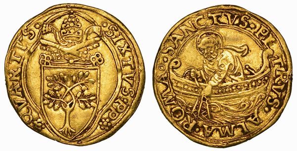 SISTO IV (FRANCESCO DELLA ROVERE), 1471-1484. Fiorino di camera (periodo teorico di emissione 1475 - Zecchiere Pier Paolo della Zecca). Roma.  - Asta Numismatica - Associazione Nazionale - Case d'Asta italiane