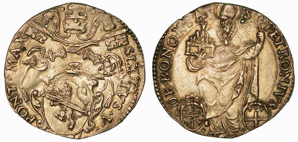 SISTO V (FELICE PERETTI), 1585-1590. Giulio. Bologna.  - Asta Numismatica - Associazione Nazionale - Case d'Asta italiane