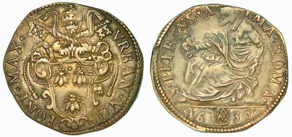 URBANO VIII (MATTEO BARBERINI), 1623-1644. Testone 1633. Roma.  - Asta Numismatica - Associazione Nazionale - Case d'Asta italiane