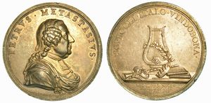 PIETRO METASTASIO, 1698-1782. Lotto di due medaglie.  - Asta Numismatica - Associazione Nazionale - Case d'Asta italiane