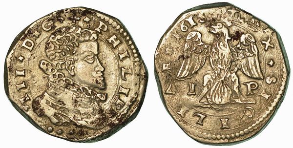 SICILIA. FILIPPO III D'ASBURGO, 1598-1621. 4 Tar 1616. Messina.  - Asta Numismatica | Rinascimento - Associazione Nazionale - Case d'Asta italiane