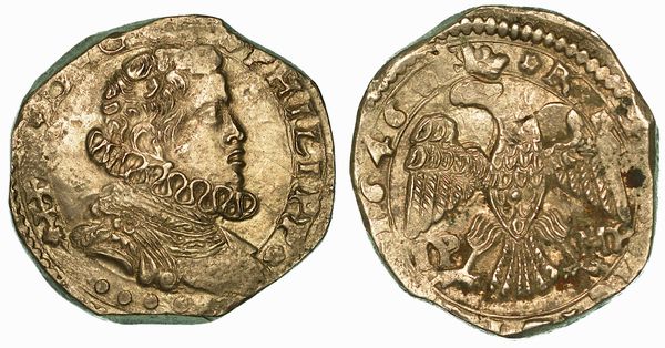 SICILIA. FILIPPO IV D'ASBURGO, 1621-1665. 4 Tar 1646. Messina.  - Asta Numismatica | Rinascimento - Associazione Nazionale - Case d'Asta italiane