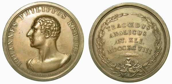 GRAN BRETAGNA. JOHN PHILIP KEMBLE, 1757-1823. Medaglia in bronzo 1798. Per il compleanno.  - Asta Numismatica | Rinascimento - Associazione Nazionale - Case d'Asta italiane