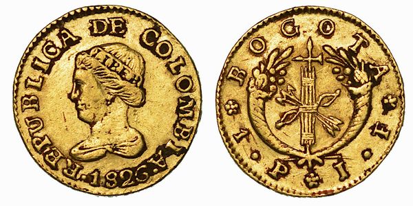 COLOMBIA. REPUBLICA, dal 1821. Peso 1826. Bogot.  - Asta Numismatica | Rinascimento - Associazione Nazionale - Case d'Asta italiane