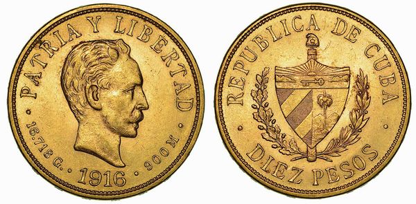 CUBA. FIRST REPUBLIC, 1902-1962. 10 Pesos 1916.  - Asta Numismatica | Rinascimento - Associazione Nazionale - Case d'Asta italiane