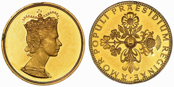 GERMANIA. ELIZABETH II, 1953-2022. Medaglia d'oro del peso di due ducati. Per commemorare la visita della Regina Elisabetta II in Germania nel maggio 1965.  - Asta Numismatica | Rinascimento - Associazione Nazionale - Case d'Asta italiane