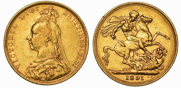REGNO UNITO. VICTORIA, 1837-1901. Sovereign 1891.  - Asta Numismatica | Rinascimento - Associazione Nazionale - Case d'Asta italiane