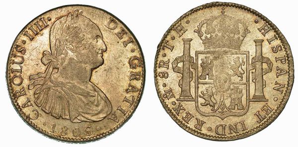 MESSICO. CARLOS IV, 1788-1808. 8 Reales 1806. Citt del Messico.  - Asta Numismatica | Rinascimento - Associazione Nazionale - Case d'Asta italiane