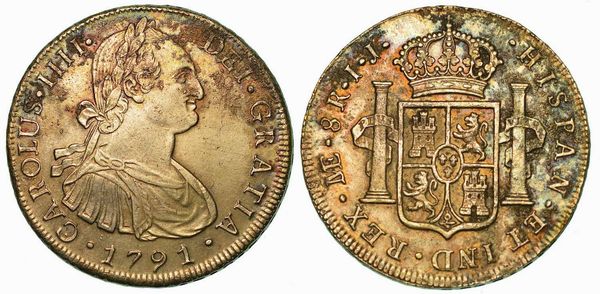 PERU'. CARLOS IV, 1788-1808. 8 Reales 1791. Lima.  - Asta Numismatica | Rinascimento - Associazione Nazionale - Case d'Asta italiane