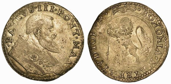 PAOLO III (ALESSANDRO FARNESE), 1534-1549. Bianco. Bologna.  - Asta Numismatica | Rinascimento - Associazione Nazionale - Case d'Asta italiane