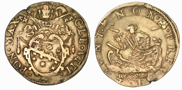 CLEMENTE VIII (IPPOLITO ALDOBRANDINI), 1592-1605. Testone. Roma.  - Asta Numismatica | Rinascimento - Associazione Nazionale - Case d'Asta italiane