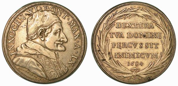 INNOCENZO XI (BENEDETTO ODESCALCHI), 1676-1689. Piastra 1684 A. IX. Roma.  - Asta Numismatica | Rinascimento - Associazione Nazionale - Case d'Asta italiane