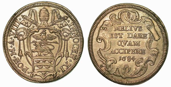 INNOCENZO XI (BENEDETTO ODESCALCHI), 1676-1689. Testone 1684/A. VIII. Roma.  - Asta Numismatica | Rinascimento - Associazione Nazionale - Case d'Asta italiane