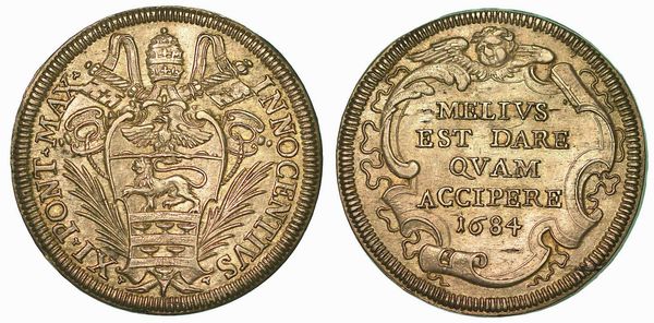 INNOCENZO XI (BENEDETTO ODESCALCHI), 1676-1689. Testone 1684. Roma.  - Asta Numismatica | Rinascimento - Associazione Nazionale - Case d'Asta italiane