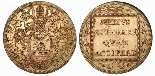 INNOCENZO XI (BENEDETTO ODESCALCHI), 1676-1689. Testone s.d. Roma.  - Asta Numismatica | Rinascimento - Associazione Nazionale - Case d'Asta italiane