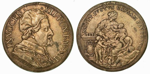 INNOCENZO XII (ANTONIO PIGNATELLI), 1691-1700. Piastra 1693/A. III. Roma.  - Asta Numismatica | Rinascimento - Associazione Nazionale - Case d'Asta italiane