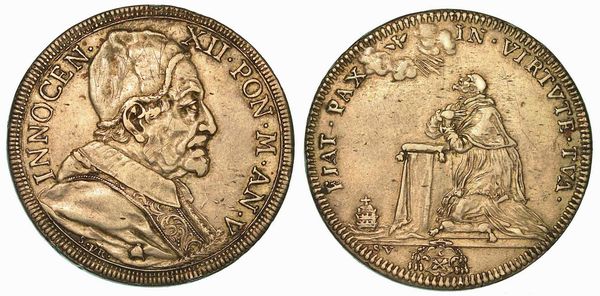 INNOCENZO XII (Antonio Pignatelli), 1691-1700. Mezza Piastra A. V. Roma.  - Asta Numismatica | Rinascimento - Associazione Nazionale - Case d'Asta italiane