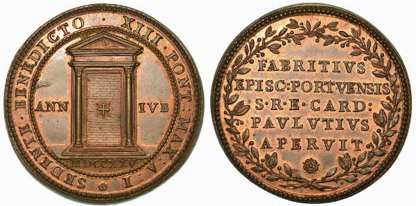 BENEDETTO XIII (PIETRO FRANCESCO ORSINI), 1724-1730. Medaglia in bronzo Anno Giubilare 1725/A. I.  - Asta Numismatica | Rinascimento - Associazione Nazionale - Case d'Asta italiane