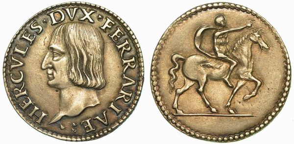 FERRARA. ERCOLE I D'ESTE, 1471-1505. Testone (o Quarto).  - Asta Numismatica | Rinascimento - Associazione Nazionale - Case d'Asta italiane