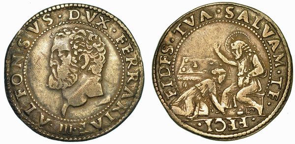 FERRARA. ALFONSO I D'ESTE, 1505-1534. Mezza Lira.  - Asta Numismatica | Rinascimento - Associazione Nazionale - Case d'Asta italiane