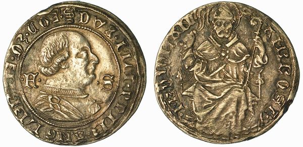 MILANO. FRANCESCO I SFORZA, 1450-1466. Grosso o Grossone da 5 Soldi (con le iniziali F - S).  - Asta Numismatica | Rinascimento - Associazione Nazionale - Case d'Asta italiane