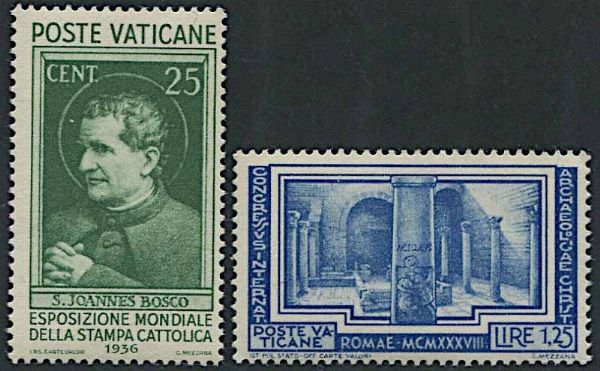 1936/38, Citt del Vaticano, Stampa Cattolica e Archeologia  - Asta Storia Postale e Filatelia - Associazione Nazionale - Case d'Asta italiane