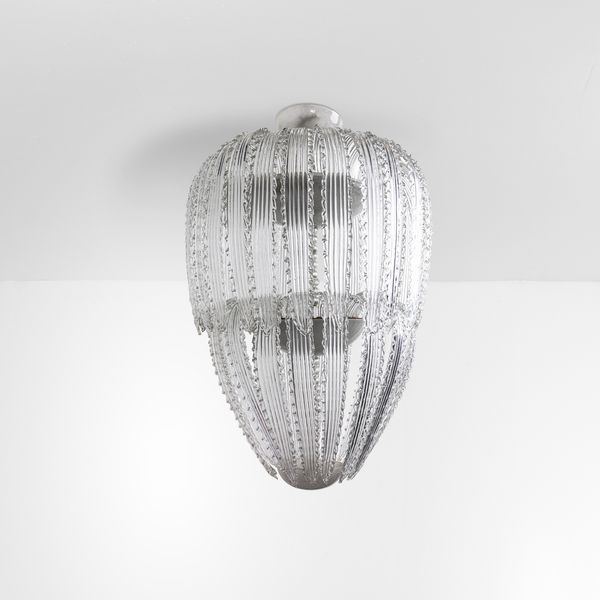 Ercole Barovier : Lampada a sospensione  - Asta Design Properties - Associazione Nazionale - Case d'Asta italiane