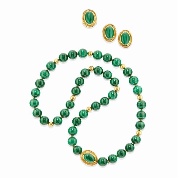 Demi parure con malachite  - Asta Gioielli - Associazione Nazionale - Case d'Asta italiane