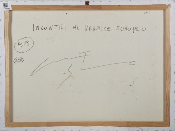 MONTUSCHI GIANCARLO (n. 1952) : Incontri al vertice europeo.  - Asta Asta 407 | ARTE MODERNA E CONTEMPORANEA Virtuale - Associazione Nazionale - Case d'Asta italiane