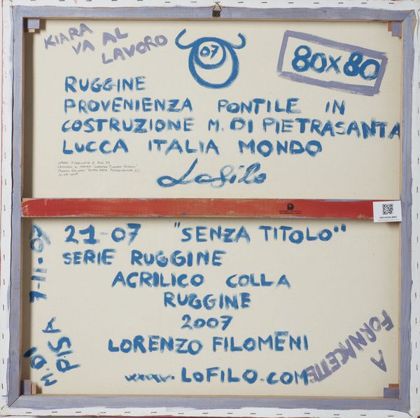 FILOMENI LORENZO (n. 1978) : Dalla serie Ruggine. Senza titolo.  - Asta Asta 407 | ARTE MODERNA E CONTEMPORANEA Virtuale - Associazione Nazionale - Case d'Asta italiane