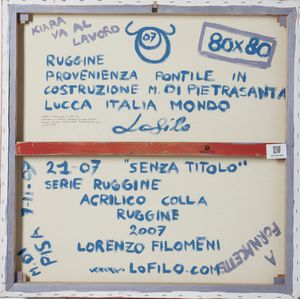 FILOMENI LORENZO (n. 1978) : Dalla serie Ruggine. Senza titolo.  - Asta Asta 407 | ARTE MODERNA E CONTEMPORANEA Virtuale - Associazione Nazionale - Case d'Asta italiane