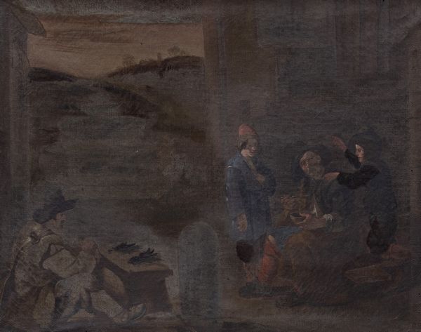 Attribuito a Johannes Lingelbach (Francoforte sul Meno 1622 – Amsterdam 1674) : Scena di genere con anziano che mangia la zuppa  - Asta Dipinti e Disegni Antichi - Associazione Nazionale - Case d'Asta italiane