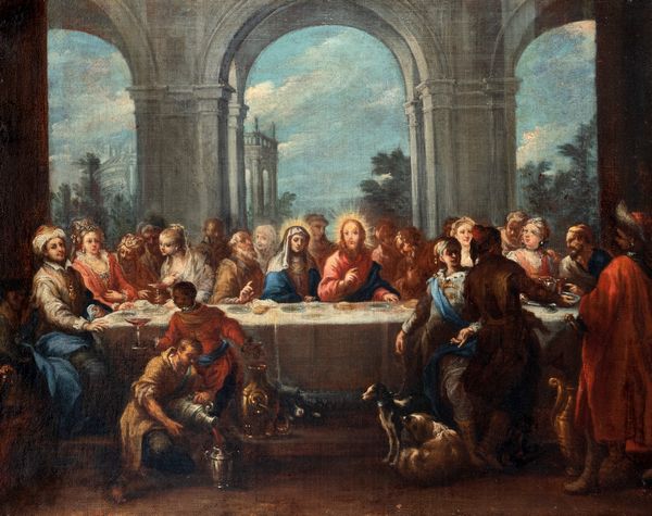 Scuola veneta, secolo XVIII : Nozze di Cana  - Asta Dipinti e Disegni Antichi - Associazione Nazionale - Case d'Asta italiane