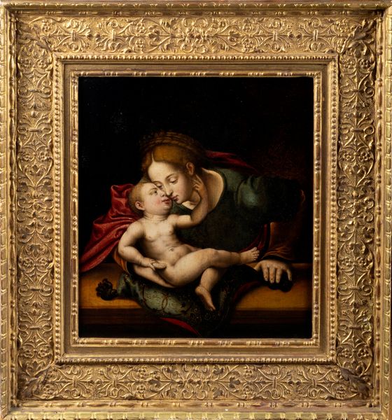 Cerchia di Quentin Massys (Lovanio 1466 – Anversa 1530) : Madonna con Bambino  - Asta Dipinti e Disegni Antichi - Associazione Nazionale - Case d'Asta italiane