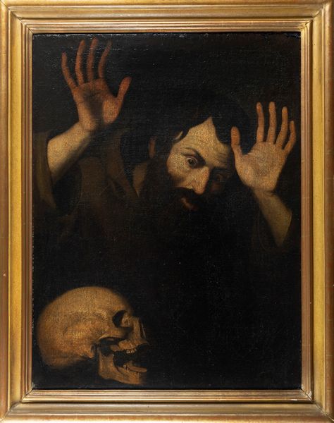 Pittore caravaggesco attivo a Napoli, prima metà del secolo XVII : Memento mori  - Asta Dipinti e Disegni Antichi - Associazione Nazionale - Case d'Asta italiane