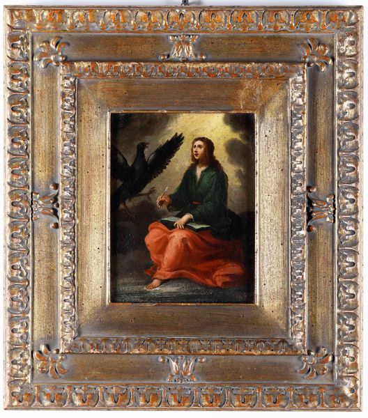 Scuola del XVIII secolo San Giovanni Evangelista  - Asta Dipinti Antichi - Associazione Nazionale - Case d'Asta italiane