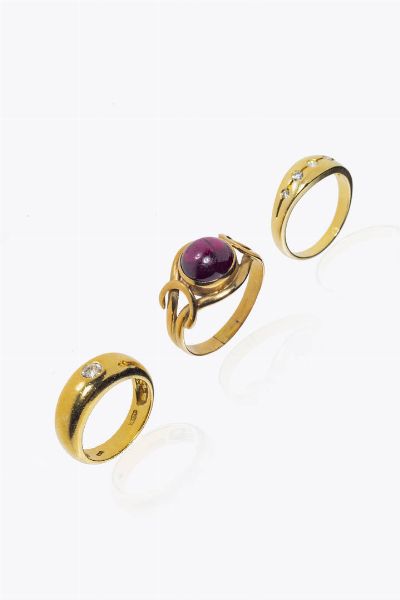 LOTTO DI TRE ANELLI  - Asta Gioielli  - Associazione Nazionale - Case d'Asta italiane