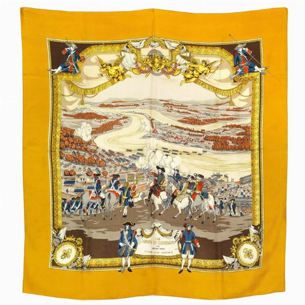 HERMES : HERMES FOULARD "LES ARMEES EN CAMPAGNE"  - Asta VINTAGE: BORSE E ACCESSORI DI HERMES, LOUIS VUITTON E ALTRE GRANDI MAISON - Associazione Nazionale - Case d'Asta italiane