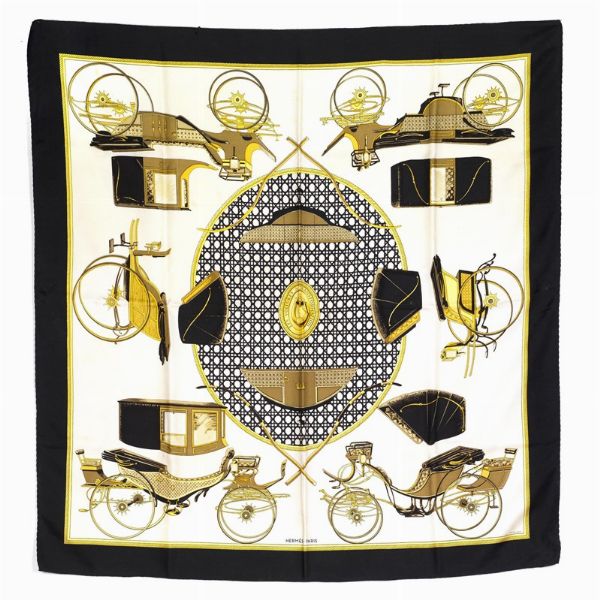 HERMES : HERMES FOULARD CARROZZE  - Asta VINTAGE: BORSE E ACCESSORI DI HERMES, LOUIS VUITTON E ALTRE GRANDI MAISON - Associazione Nazionale - Case d'Asta italiane