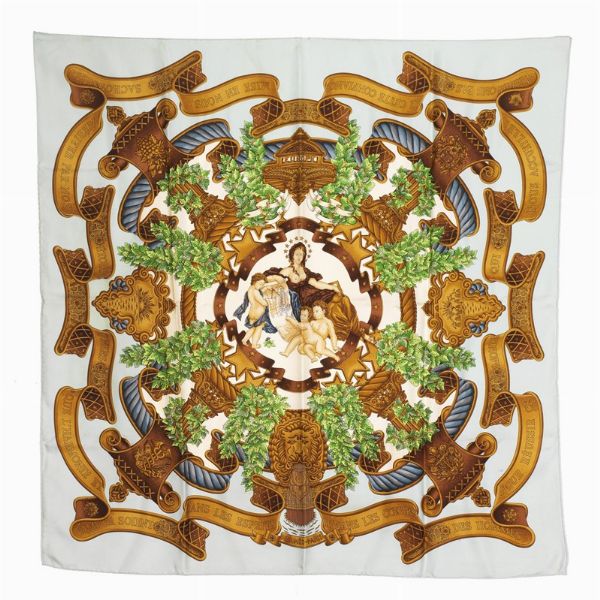 HERMES : HERMES FOULARD "EUROPE"  - Asta VINTAGE: BORSE E ACCESSORI DI HERMES, LOUIS VUITTON E ALTRE GRANDI MAISON - Associazione Nazionale - Case d'Asta italiane