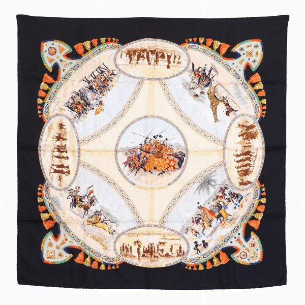 HERMES : HERMES FOULARD "CAVALIERS PEULS"  - Asta VINTAGE: BORSE E ACCESSORI DI HERMES, LOUIS VUITTON E ALTRE GRANDI MAISON - Associazione Nazionale - Case d'Asta italiane