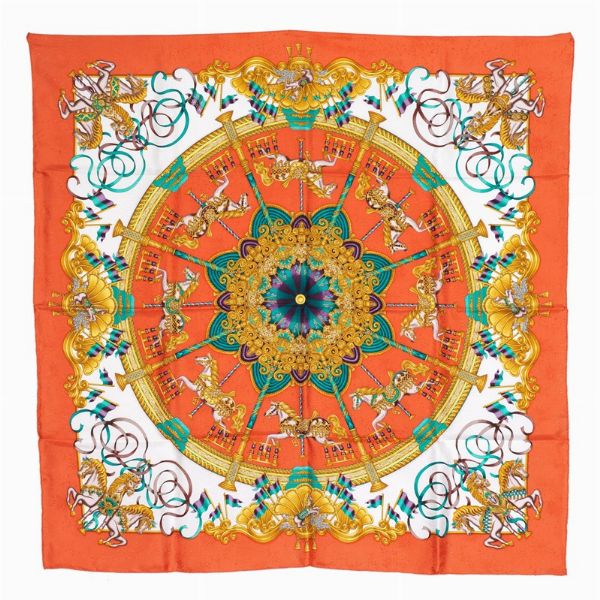 HERMES : HERMES FOULARD "LUNA PARK"  - Asta VINTAGE: BORSE E ACCESSORI DI HERMES, LOUIS VUITTON E ALTRE GRANDI MAISON - Associazione Nazionale - Case d'Asta italiane