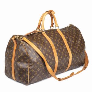 Louis Vuitton : LOUIS VUITTON BORSA VIAGGIO KEEPALL BANDOULIERE 55  - Asta VINTAGE: BORSE E ACCESSORI DI HERMES, LOUIS VUITTON E ALTRE GRANDI MAISON - Associazione Nazionale - Case d'Asta italiane