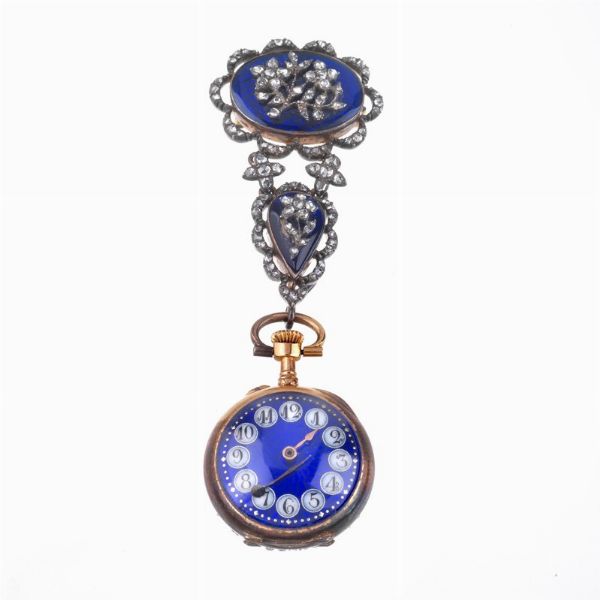 SPILLA CON OROLOGIO  - Asta Gioielli  - Associazione Nazionale - Case d'Asta italiane