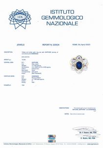 ANELLO A FORMA DI FIORE CON ZAFFIRO E DIAMANTI  - Asta Gioielli  - Associazione Nazionale - Case d'Asta italiane