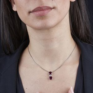 MASSONI COLLANA CON RUBELLITI E DIAMANTE  - Asta Gioielli  - Associazione Nazionale - Case d'Asta italiane