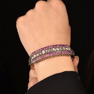 BRACCIALE RIGIDO CON RUBINI E DIAMANTI  - Asta Gioielli  - Associazione Nazionale - Case d'Asta italiane