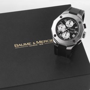 Baume & Mercier : BAUME & MERCIER RIVIERA CRONOGRAFO REF. 65541 N. 50202XX ANNO 2010  - Asta Orologi  - Associazione Nazionale - Case d'Asta italiane